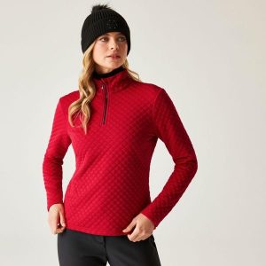Bluza damska z suwakiem 1/4 Glamourize III Dare 2b. Czerwone bluzy Dare 2b, na zimę, bez wzorów, z dzianiny, bez kaptura. W wyprzedaży za 199,99 zł.