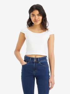 Levi's Koszulka w kolorze białym rozmiar: M. Białe bluzki Levi's®, m, bez wzorów, z bawełny, bez kołnierzyka, bez ramiączek. Za 57,20 zł.