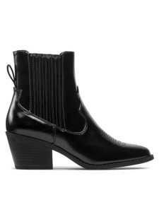 ONLY Shoes Kowbojki Onltoby-1 15271800 Czarny. Czarne botki ONLY SHOES, bez wzorów, ze skóry, bez obcasa, na słupku, bez zapięcia. Za 329,99 zł.