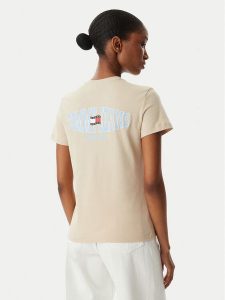 Tommy Jeans T-Shirt Wavy Flag DW0DW22274 Beżowy jasny Regular Fit. Brązowe t-shirty Tommy Jeans, xl, bez wzorów, z bawełny, bez kołnierzyka, bez ramiączek. Za 169,99 zł.