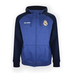 Granatowa bluza z kapturem Real Madryt. Niebieskie bluzy REAL MADRID, bez wzorów, z kapturem. W wyprzedaży za 295,60 zł.
