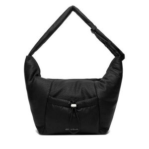 Torebka Guess Jeans. Czarne torebki klasyczne Guess Jeans, z aplikacjami, z jeansu, bez dodatków. Za 279,99 zł.