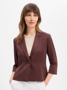 More & More Krótka marynarka Kobiety Sztuczne włókno brązowy, 36. Brązowe marynarki i żakiety More & More, bez wzorów, z włókna, eleganckie. Za 479,95 zł.
