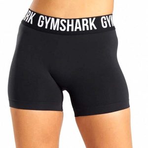 Spodenki treningowe damskie Gymshark Flex. Czarne szorty Gymshark, bez wzorów. Za 84,99 zł.