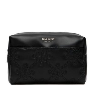 Kosmetyczka Nine West. Czarne kosmetyczki Nine West, bez wzorów. Za 79,99 zł.