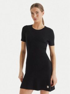 Calvin Klein Jeans Sukienka dzianinowa LV047F325G Czarny Slim Fit. Czarne kombinezony Calvin Klein Jeans, xxl, bez wzorów, z bawełny, bez kołnierzyka, bez ramiączek. Za 489,99 zł.