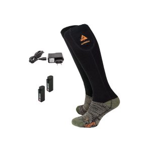 Skarpetki narciarskie podgrzewane Alpenheat Fire WoolSocks. Czarne skarpetki ALPENHEAT, bez wzorów. Za 750,00 zł.