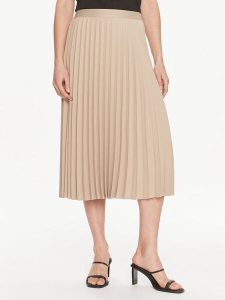 Tommy Hilfiger Spódnica plisowana Fluid WW0WW41793 Beżowy Regular Fit. Brązowe spódnice TOMMY HILFIGER, bez wzorów, z syntetyku, midi. Za 449,99 zł.