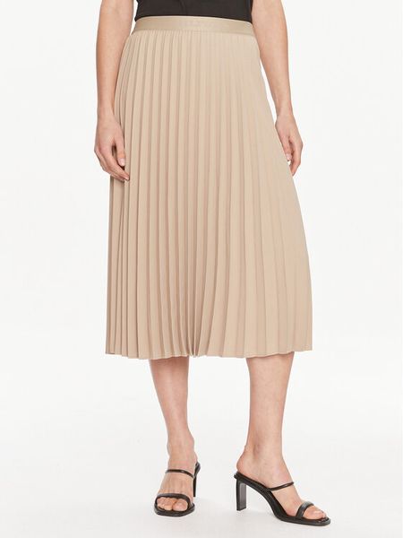 Tommy Hilfiger Spódnica plisowana Fluid WW0WW41793 Beżowy Regular Fit. Brązowe spódnice TOMMY HILFIGER, bez wzorów, z syntetyku, midi. Za 339,99 zł.