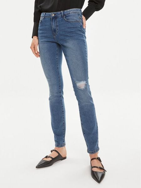 Vero Moda Jeansy June 10301199 Niebieski Skinny Fit. Niebieskie jeansy Vero Moda, bez wzorów, z bawełny. Za 79,99 zł.