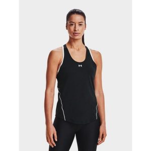 Koszulka damska tank top UNDER ARMOUR 1360838 bez rękawów. Czarne topy Under Armour, m, bez wzorów, bez kołnierzyka, bez ramiączek. Za 164,95 zł.