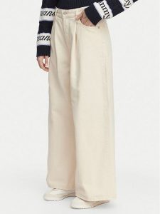 Tommy Jeans Jeansy DW0DW22409 Kremowy Loose Fit. Białe jeansy Tommy Jeans, bez wzorów, z bawełny. Za 449,99 zł.