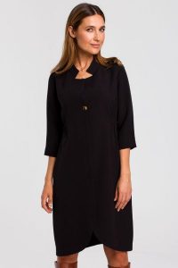 Sukienka marynarka elegancka żakietowa asymetryczna midi czarna. Czarne marynarki i żakiety Stylove, do pracy, xl, bez wzorów, biznesowe, z asymetrycznym kołnierzem, bez ramiączek, midi, asymetryczne. Za 329,00 zł.