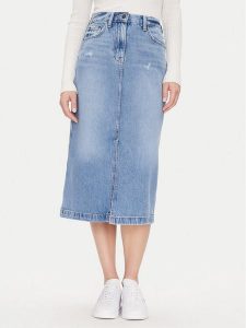 Tommy Jeans Spódnica jeansowa Claire Midi Skirt Bi8036 DW0DW21292 Niebieski Regular Fit. Niebieskie spódnice Tommy Jeans, bez wzorów, z bawełny, midi. Za 219,99 zł.