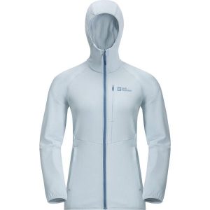 Bluza polarowa damska Jack Wolfskin Kolbenberg Hooded Fz. Niebieskie bluzy Jack Wolfskin, bez wzorów, z polaru, bez kaptura. Za 339,99 zł.