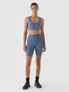4F Legginsy krótkie treningowe damskie - granatowe XL. Niebieskie legginsy 4f, bez wzorów, z dzianiny, z podwyższonym stanem, krótkie. W wyprzedaży za 59,99 zł.