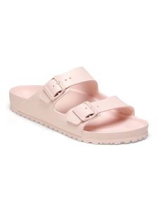 Birkenstock Klapki "Arizona" w kolorze jasnoróżowym rozmiar: 37. Różowe klapki Birkenstock, bez wzorów, z otwartym noskiem, bez obcasa. Za 210,32 zł.