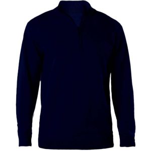 Pulower Kariban 1/4 Zip. Niebieskie swetry klasyczne KARIBAN, na zimę, bez kołnierzyka. Za 211,50 zł.