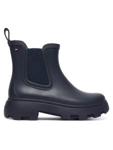Tommy Hilfiger Kalosze Flag Cleated FW0FW09387 Granatowy. Niebieskie kalosze TOMMY HILFIGER, bez wzorów, z gumy. Za 449,99 zł.