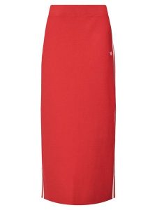 Adidas Spódnica ołówkowa adicolor Knit 3-Stripes JW2660 Czerwony Regular Fit. Czerwone spódnice ADIDAS, xl, bez wzorów, z wiskozy. Za 215,99 zł.