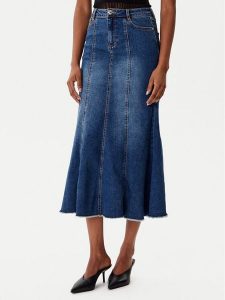 Morgan Spódnica jeansowa 252-JAFTER Niebieski Slim Fit. Niebieskie spódnice Morgan, bez wzorów, z bawełny. Za 319,99 zł.