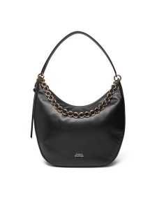 Tommy Hilfiger Torebka Moon Leather Hobo AW0AW17468 Czarny. Czarne torebki klasyczne TOMMY HILFIGER, bez wzorów, ze skóry, bez dodatków. Za 649,99 zł.