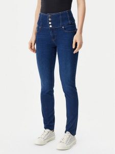 Guess Jeansy W5RA1F D5L91 Granatowy Straight Leg. Niebieskie jeansy Guess, z aplikacjami, z bawełny. Za 319,99 zł.
