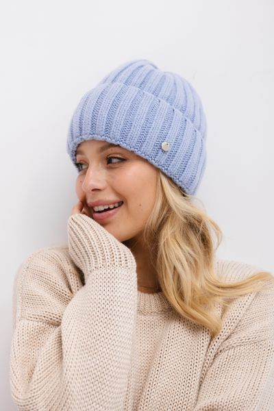 WEŁNIANA CZAPKA JANE BŁĘKITNA One size - Flawless. Niebieskie czapki Flawless, bez wzorów, z poliamidu, eleganckie. Za 115,00 zł.