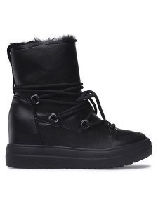 Jenny Fairy Botki WS5829-03 Czarny. Czarne botki Jenny Fairy, bez wzorów, ze skóry, bez obcasa, na koturnie, bez zapięcia. Za 199,99 zł.