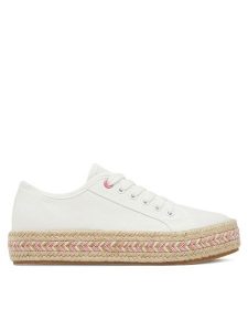 DeeZee Espadryle ZYKS306 Biały. Białe espadryle DeeZee, bez wzorów, z materiału, bez obcasa. Za 99,99 zł.