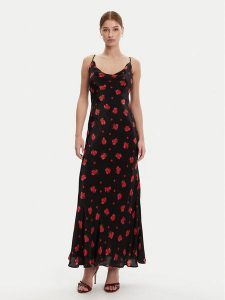 Bardot Sukienka wieczorowa 59709DB2 Czarny Regular Fit. Czarne kombinezony Bardot, bez wzorów, z wiskozy, wizytowe, bez kołnierzyka, bez ramiączek. Za 329,99 zł.