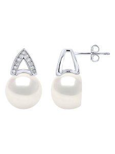 Pearl Addict Srebrne kolczyki-wkrętki z perłami rozmiar: onesize. Białe kolczyki Pearl Addict, z kryształem, srebrne. Za 250,35 zł.