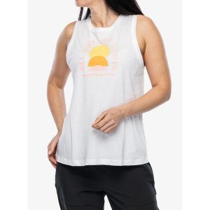 Tank top damski Columbia Ruby Springs Graphic Tank. Białe koszulki sportowe Columbia, bez wzorów, bez ramiączek. Za 79,99 zł.