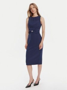 Rinascimento Sukienka koktajlowa CFC0125073003 Granatowy Slim Fit. Niebieskie sukienki Rinascimento, xs, bez wzorów, z syntetyku, wizytowe, bez kołnierzyka, bez ramiączek. Za 559,99 zł.