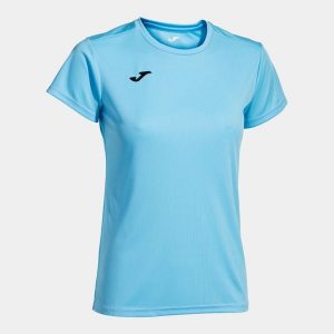 Koszulka do biegania damska Joma Combi z krótkim rękawem. Niebieskie bluzki JOMA, xl, bez wzorów, sportowe, bez kołnierzyka, bez ramiączek. Za 107,00 zł.