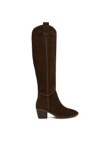 Badura Kozaki C-ANIYA-DX01381 Brązowy. Brązowe kozaki Badura, bez wzorów, ze skóry, bez obcasa, na słupku, bez zapięcia. Za 369,99 zł.