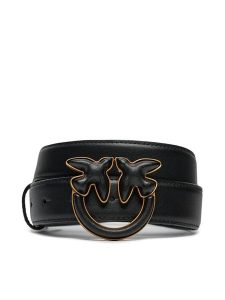 Pinko Pasek Damski Love Bery Click Puff H3 Belt AI 24-25 PLT01 103792 A1Z5 Czarny. Czarne paski Pinko, bez wzorów, ze skóry. Za 389,99 zł.