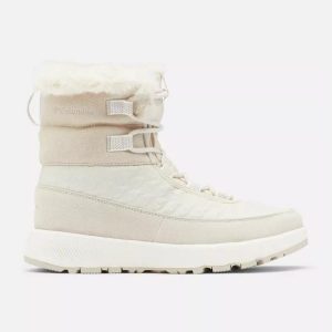 Buty zimowe damskie, Columbia Slopeside Peak Luxe. Brązowe buty trekkingowe Columbia, bez zapięcia. Za 554,15 zł.