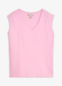T-shirt z dekoltem w serek z czystej bawełny organicznej. Czarne t-shirty bonprix, uniwersalny, bez wzorów, z bawełny, bez kołnierzyka, bez ramiączek. Za 37,99 zł.