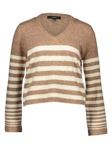 Vero Moda Sweter "Hurricane" w kolorze brązowo-beżowym rozmiar: S. Białe swetry oversize Vero Moda, s, bez wzorów, bez ramiączek. Za 48,39 zł.