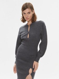 Pinko Sweter Chioccia 101848 A15S Szary Regular Fit. Szare swetry klasyczne Pinko, l, z wełny, bez kołnierzyka. Za 572,99 zł.
