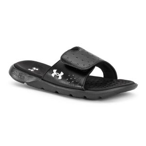 Klapki damskie Under Armour Ignite 7 SL. Czarne klapki Under Armour, bez wzorów, bez obcasa. Za 129,99 zł.