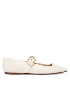 Calvin Klein Baleriny HW0HW03037 Biały. Białe balerinki Calvin Klein, bez wzorów, ze skóry, bez obcasa, bez zapięcia. Za 489,99 zł.