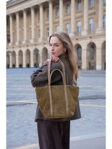 Maison héritage PARIS Skórzany shopper bag "Aurora" w kolorze szarobrązowym - 24 x 27 x 14 cm rozmiar: onesize. Brązowe shopper bag Maison héritage PARIS, bez wzorów, z materiału, na ramię, bez dodatków. Za 304,99 zł.