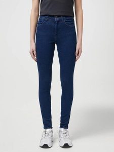 Wrangler Dżinsy - Skinny fit - w kolorze granatowym rozmiar: W28/L32. Niebieskie jeansy Wrangler, z aplikacjami, z podwyższonym stanem. Za 153,71 zł.