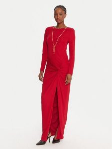 Fracomina Sukienka wieczorowa FQ25WD3006W62601 Czerwony Slim Fit. Czerwone sukienki Fracomina, m, bez wzorów, z syntetyku, wizytowe, bez kołnierzyka, bez ramiączek. Za 579,99 zł.