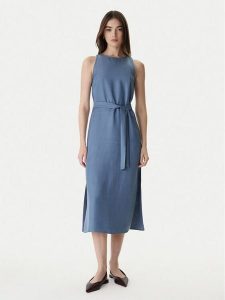 Marella Sukienka letnia Acerbi 2615221091 Granatowy Regular Fit. Niebieskie sukienki Marella, na lato, bez wzorów, z wiskozy, bez kołnierzyka, bez ramiączek. Za 689,99 zł.