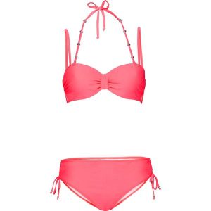 Bikini z biustonoszem typu balkonetka z dodatkowym wiązaniem z tyłu na szyi (2 części). Czarne bikini bonprix, bez wzorów. Za 114,99 zł.