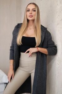 Sweter Kardigan z kapturem grafitowy. Szare długie swetry KESI, l, z lycry, bez kołnierzyka, plus size. Za 218,51 zł.