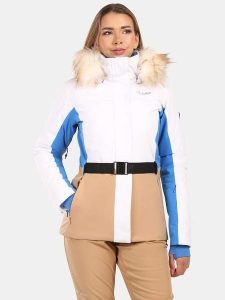 Kilpi Kurtka narciarska "Carrie" w kolorze niebiesko-biało-beżowym rozmiar: 46. Białe kurtki sportowe Kilpi, s, bez wzorów, bez kaptura, narciarskie. Za 565,99 zł.